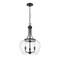 Z-Lite Joliet 3 Light Pendant, Matte Black & Clear 473P16-MB - alternate 4